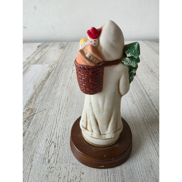 Vintage Xmas reproduction 1985 Santa figurine statue 1885 Victorian white bag - Picture 3 of 7